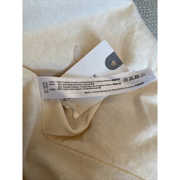 New ANTHROPOLOGIE Textured Sweater Poncho Wool Blend High Neck OS Cream $130 - Picture 13 of 16